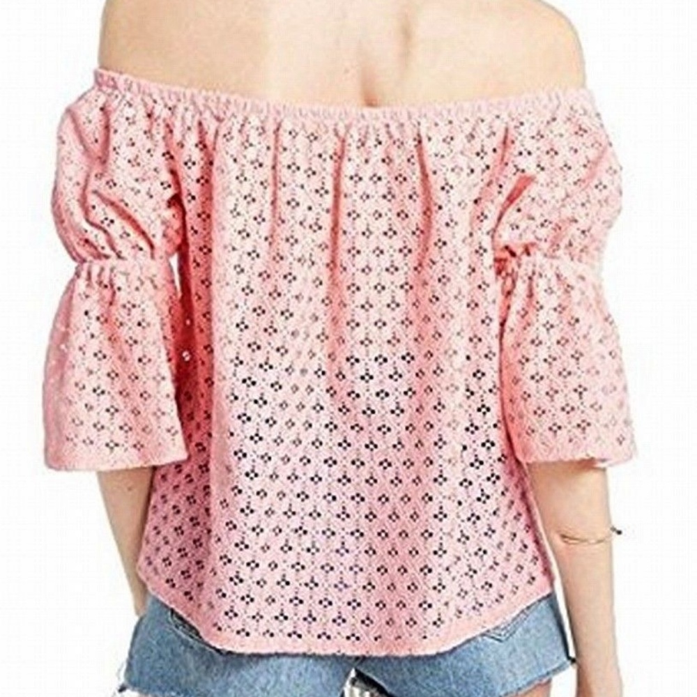Soprano Off The Shoulder Lace Top Bubble Sleeve - Picture 2 of 3